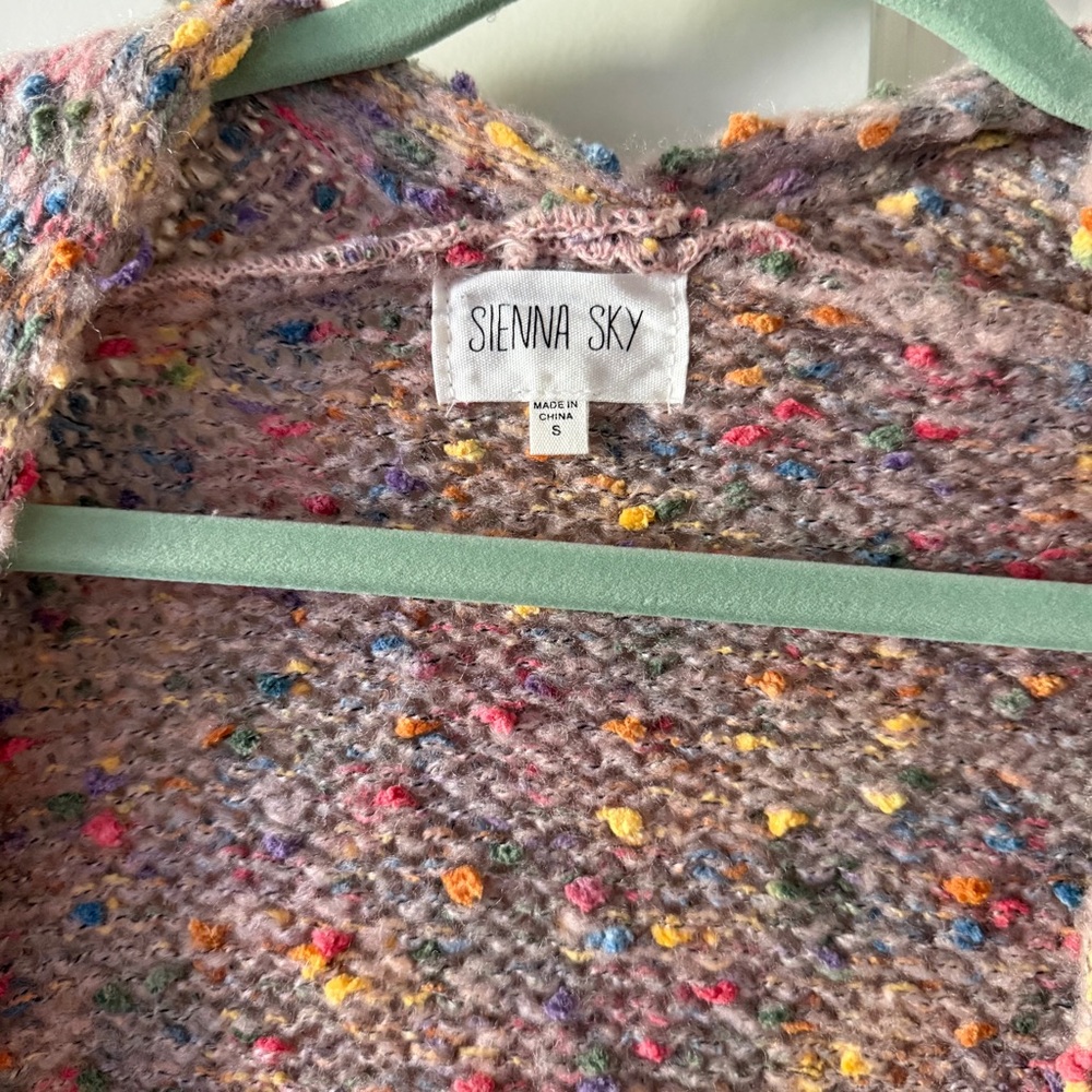 NWOT • Sienna Sky Colorful Confetti Chunky Knit Cardigan - Picture 4 of 7